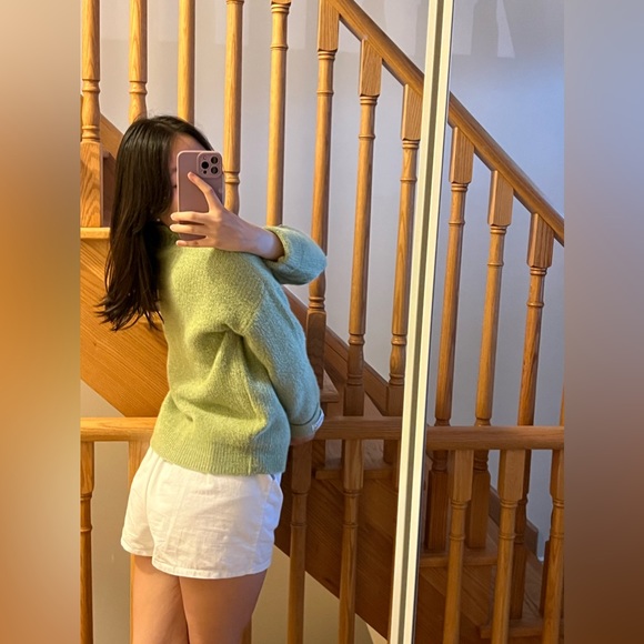 Green Wool Turtleneck - Picture 3 of 4